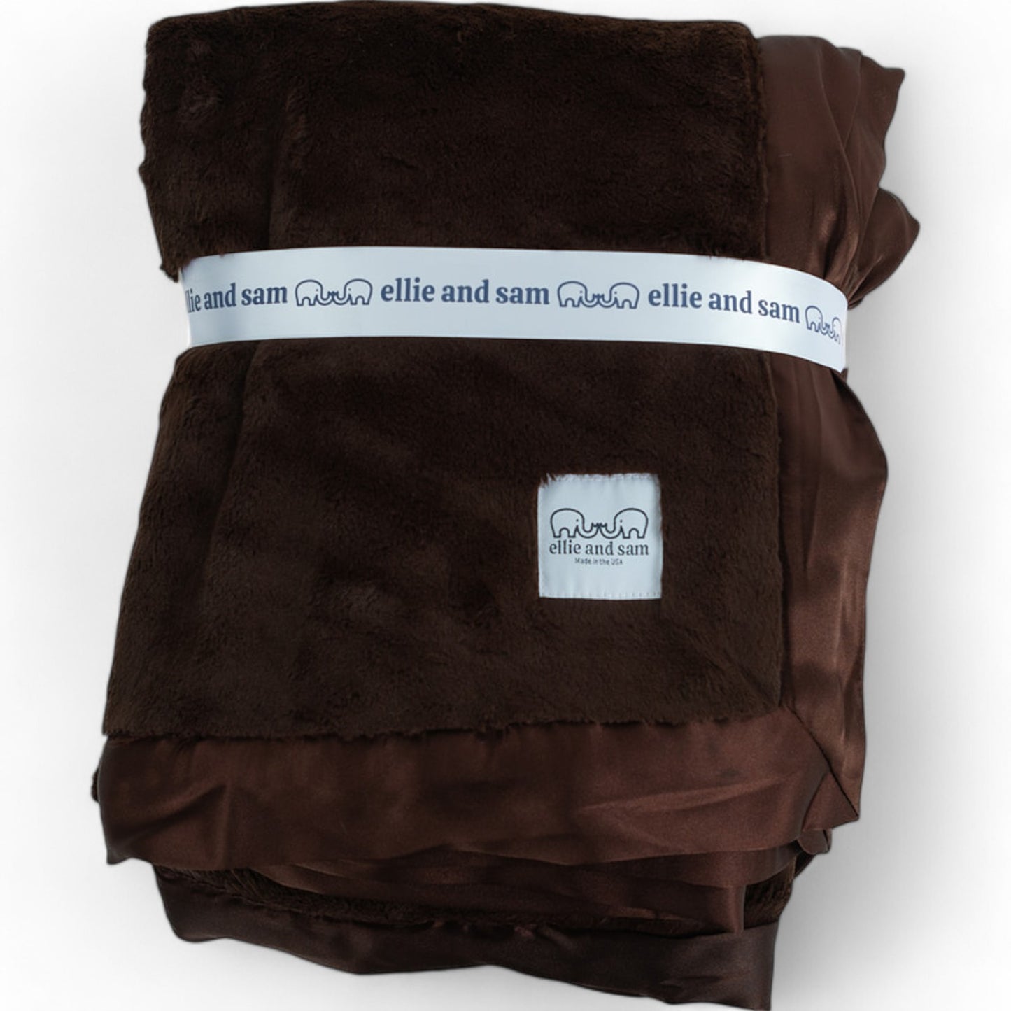Luxury Satin Border Throw (Big Blanket) - Chocolate