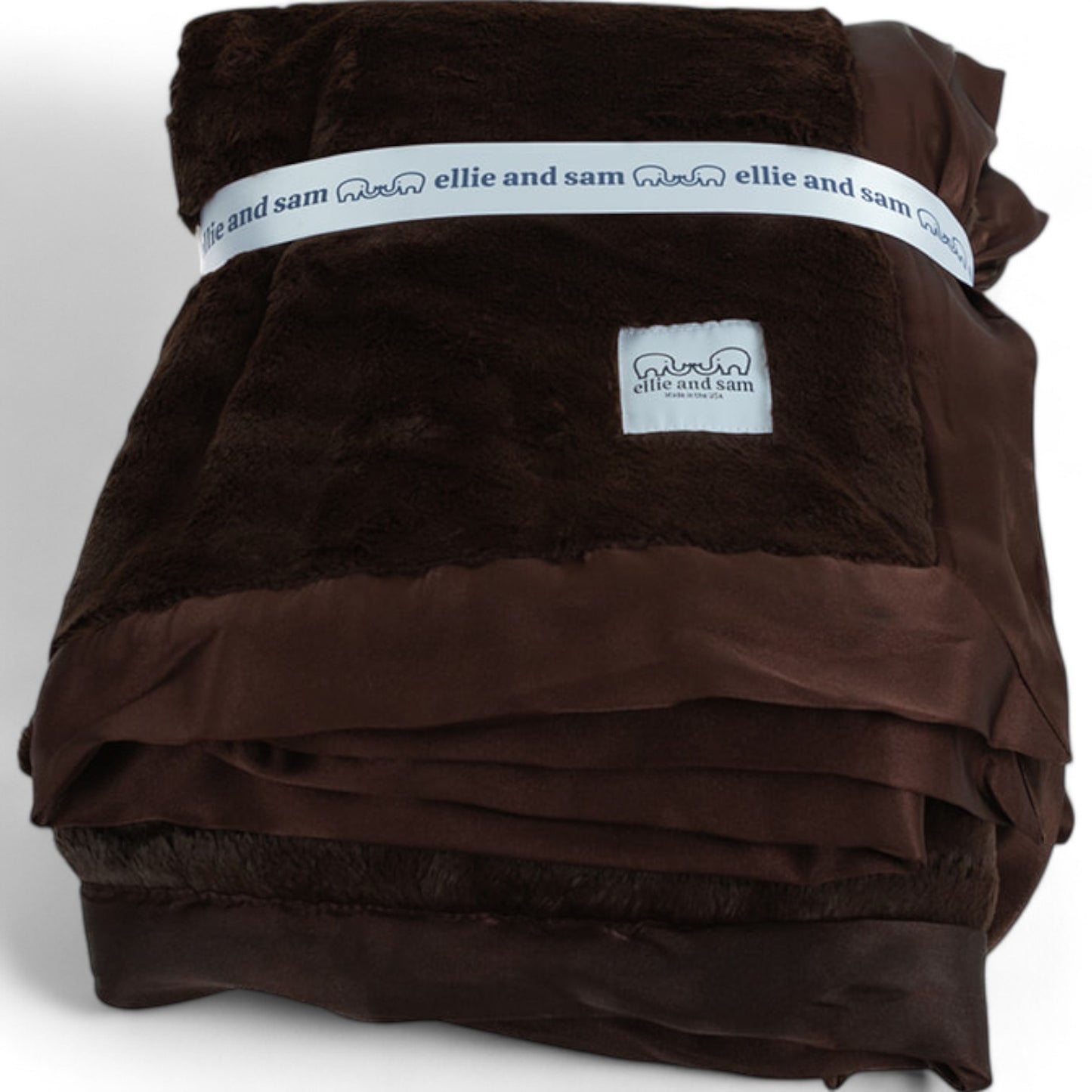 Luxury Satin Border Throw (Big Blanket) - Chocolate
