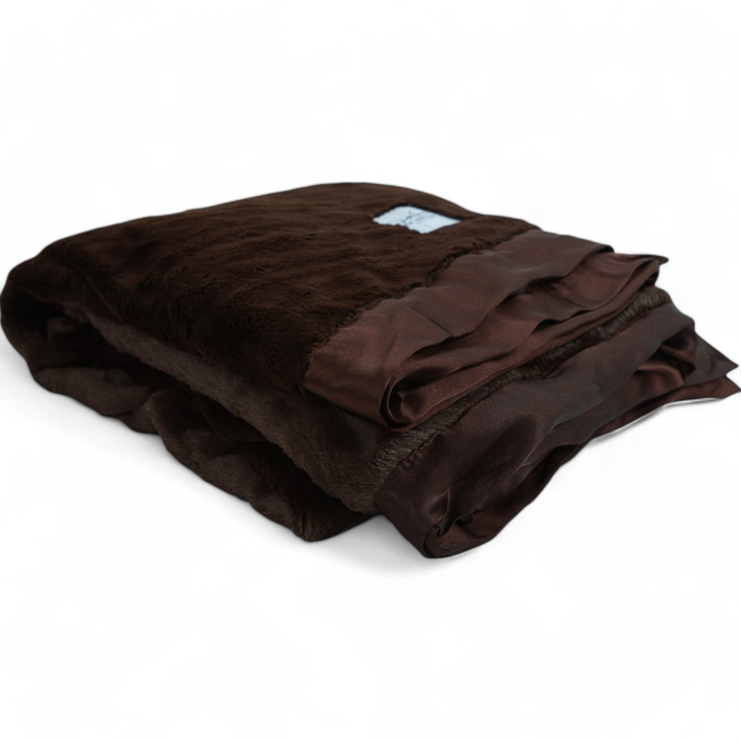 Luxury Satin Border Throw (Big Blanket) - Chocolate